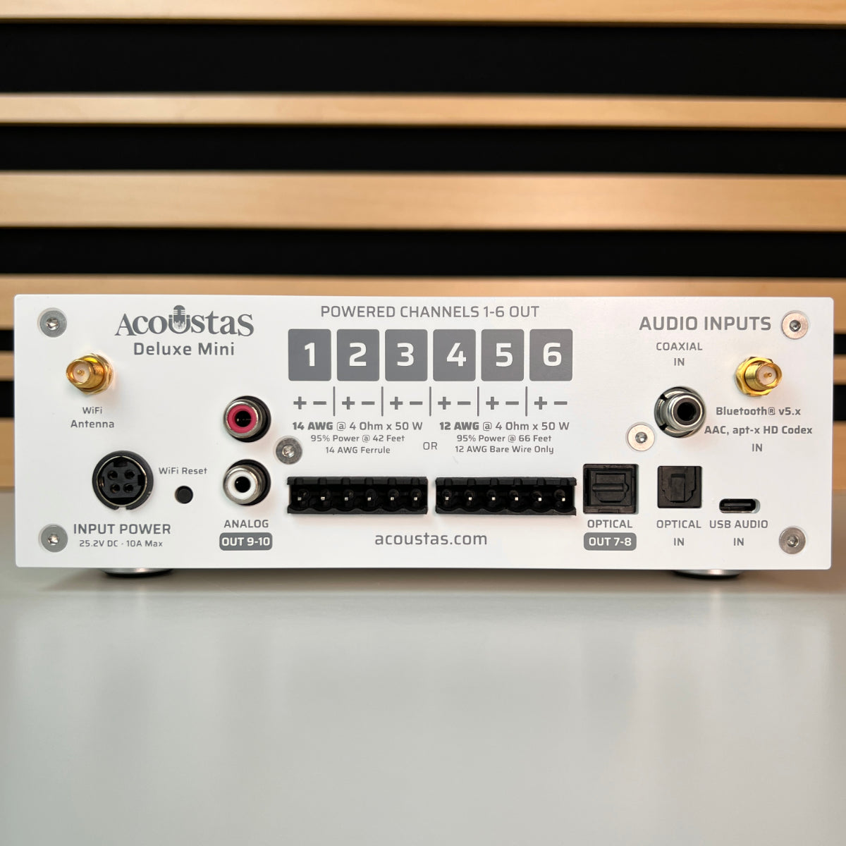 Acoustas AC650 DSP Amplifier - Deluxe Mini Edition in White