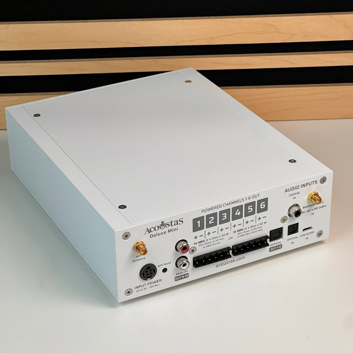 Acoustas AC650 DSP Amplifier - Deluxe Mini Edition in White