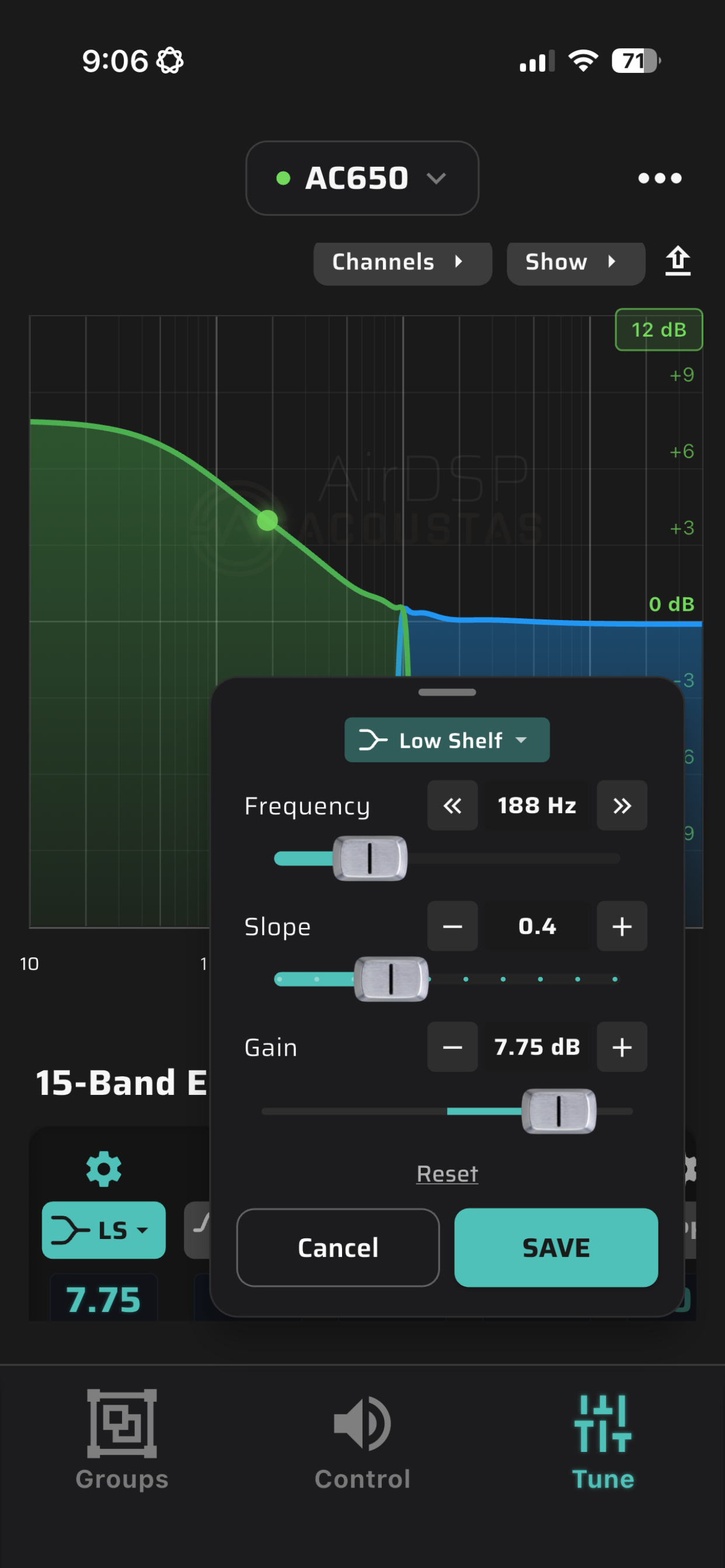 Touch the graph.